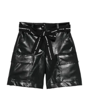 Philosophy Di Lorenzo Serafini Kids カーゴポケット付きベルトショーツ ブラック - サムネイル1