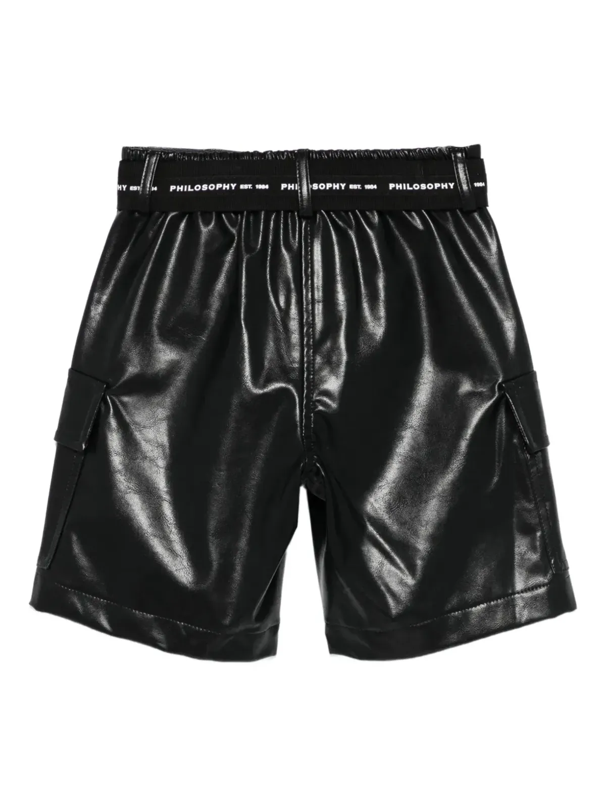 Philosophy Di Lorenzo Serafini Kids カーゴポケット付きベルトショーツ ブラック - 画像2