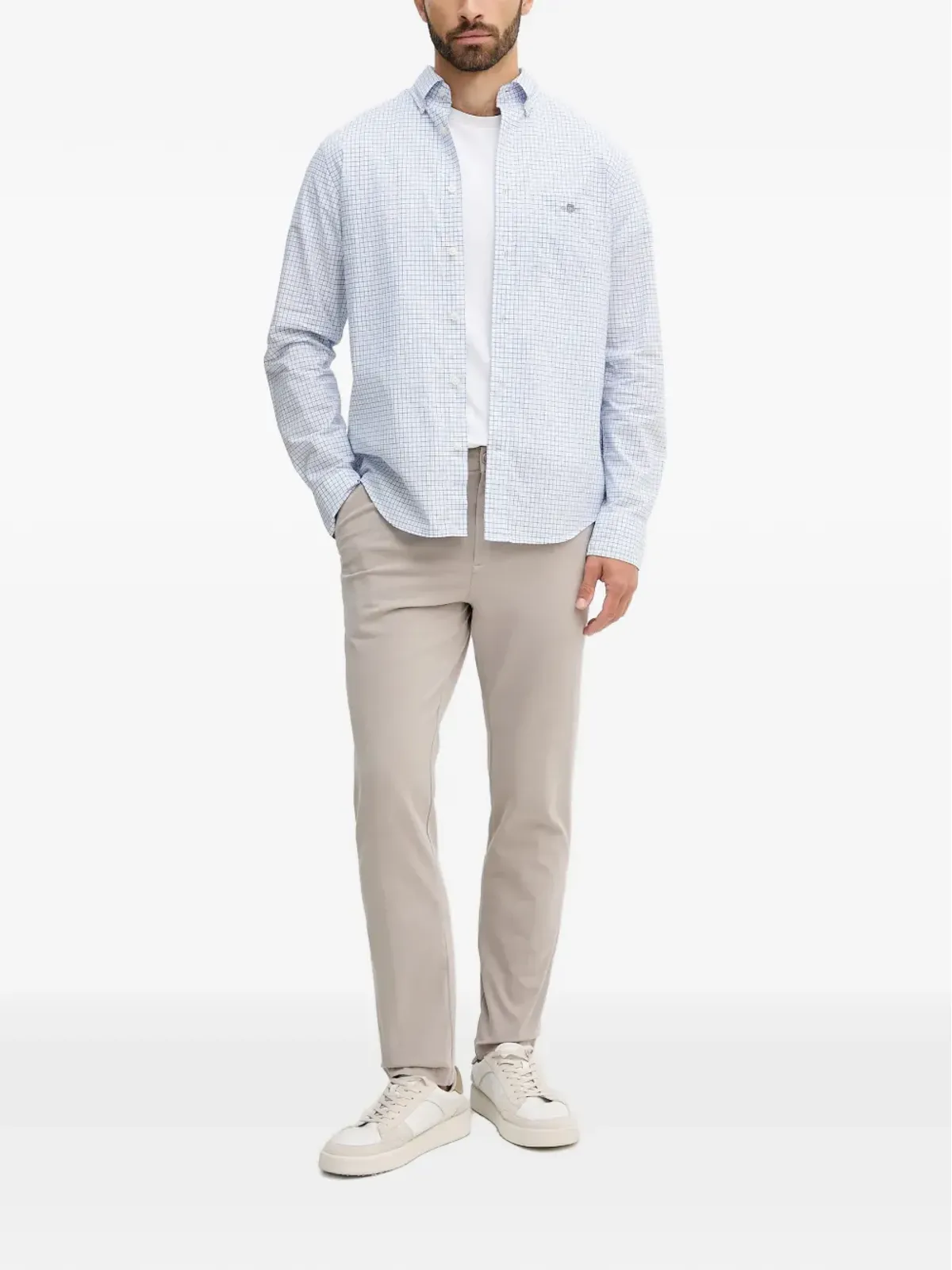 Gant checked patch-pocket shirt - White - 画像2
