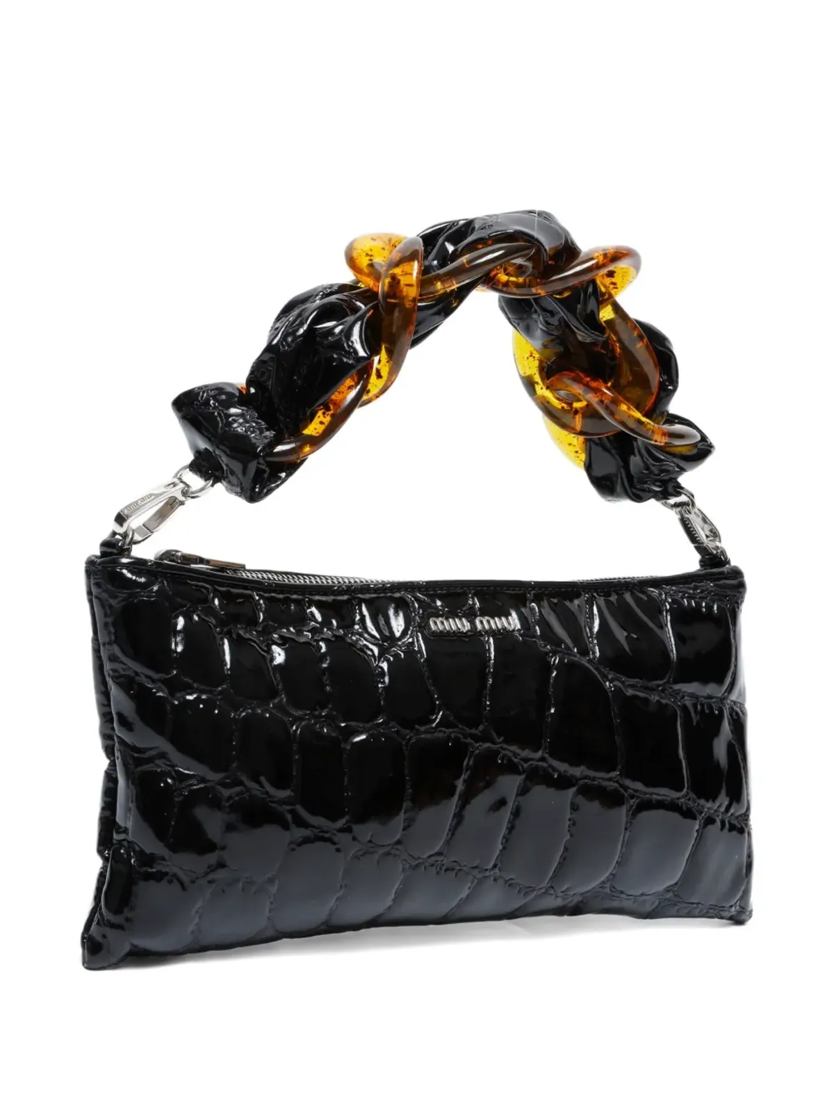 Miu Miu Pre-Owned クロコダイルエンボスショルダーバッグ - 画像3