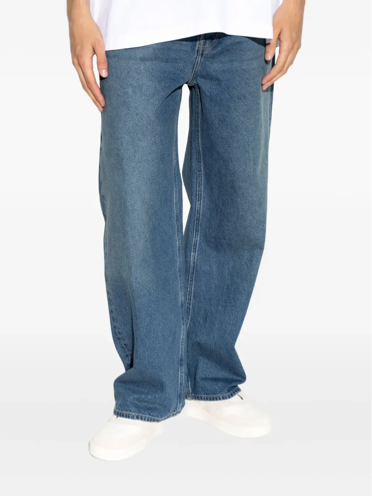 AllSaints ファイブポケットスタイリングジーンズ ブルー - 画像3
