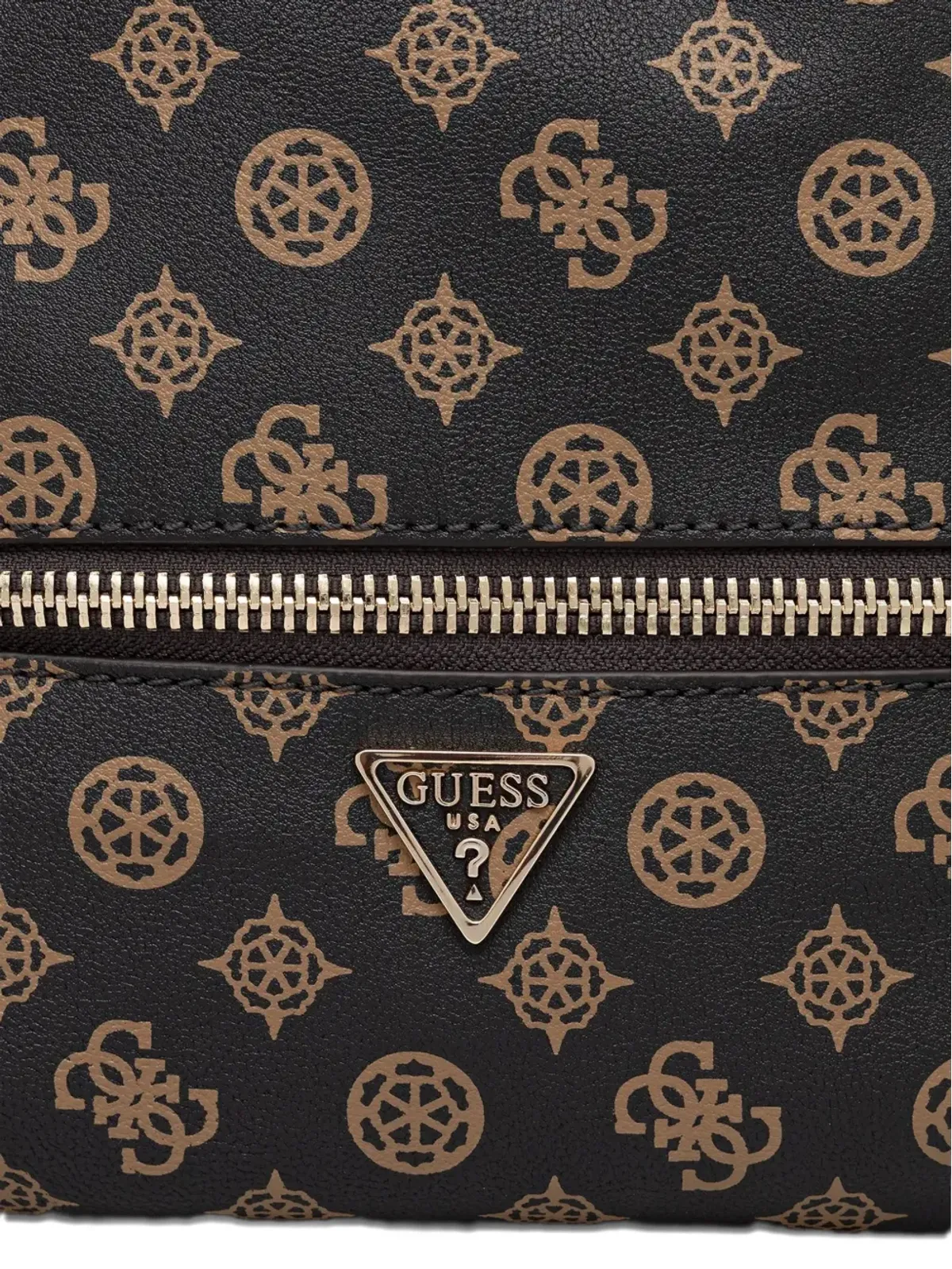GUESS USA モノグラム柄ジップアラウンドバックパック - ブラック - 画像5