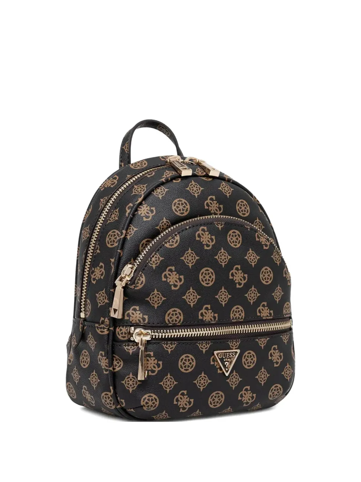 GUESS USA モノグラム柄ジップアラウンドバックパック - ブラック - 画像3