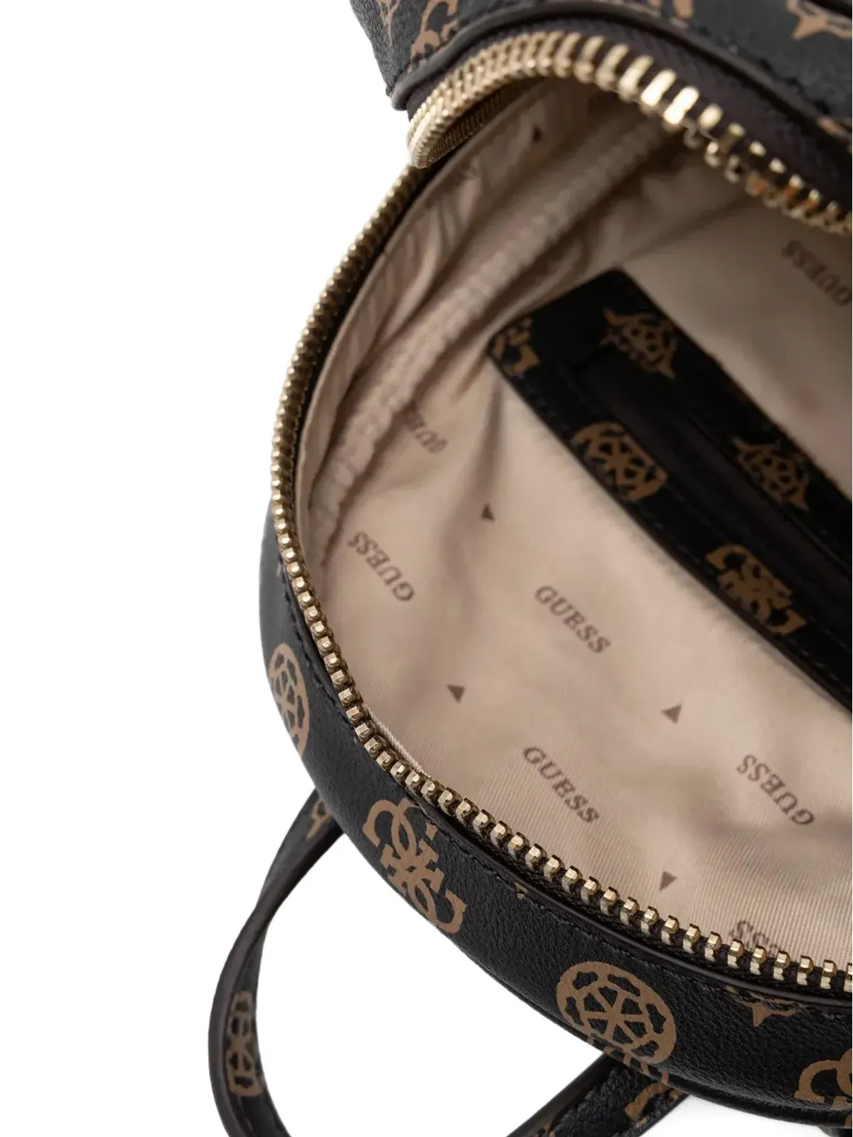 GUESS USA モノグラム柄ジップアラウンドバックパック - ブラック - 画像4