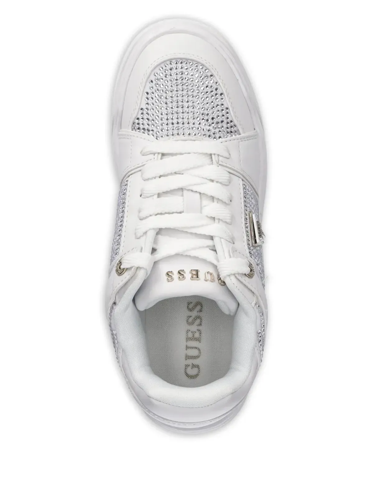 GUESS USA エンベリッシュド レースアップ スニーカー（ホワイト） - 画像3