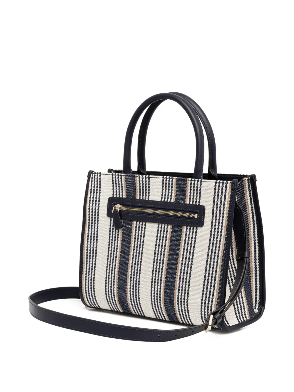 GUESS USA ニコレット ストライプ トップジップ トートバッグ - 画像2