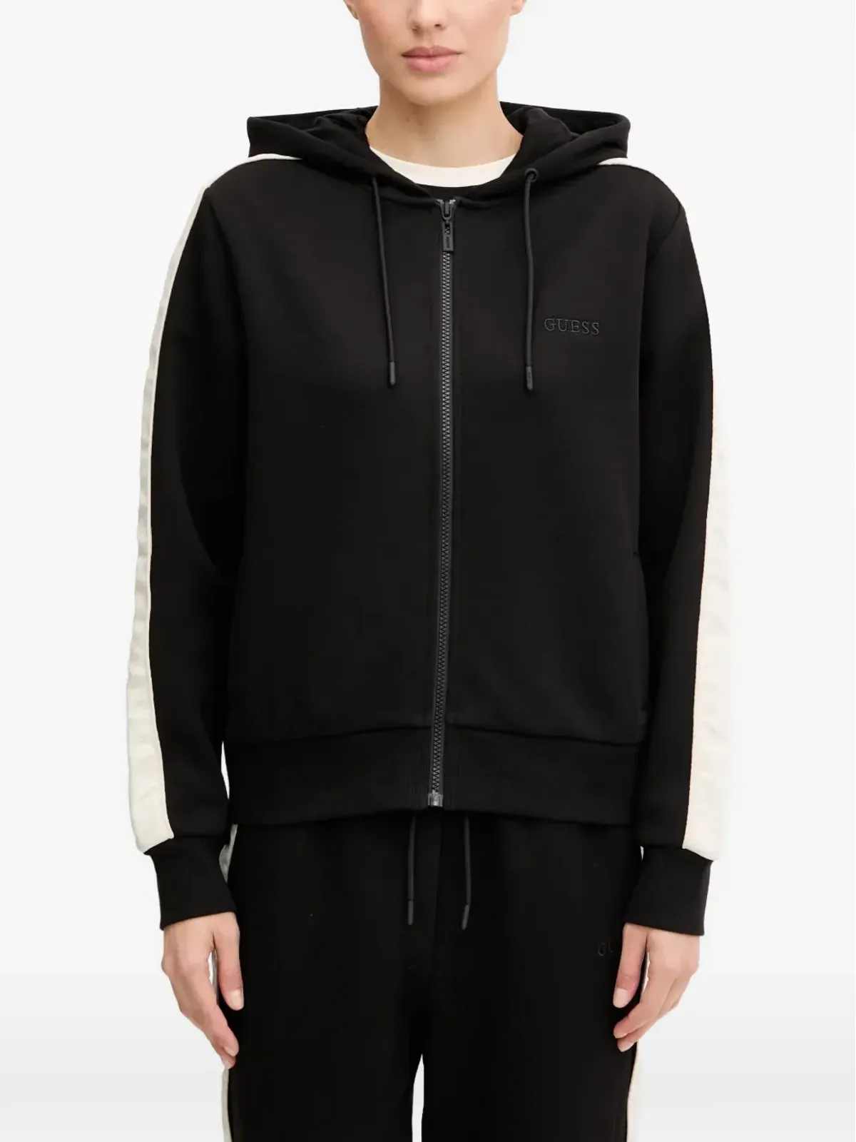 GUESS USA ストライプジップフードパーカー - 画像1