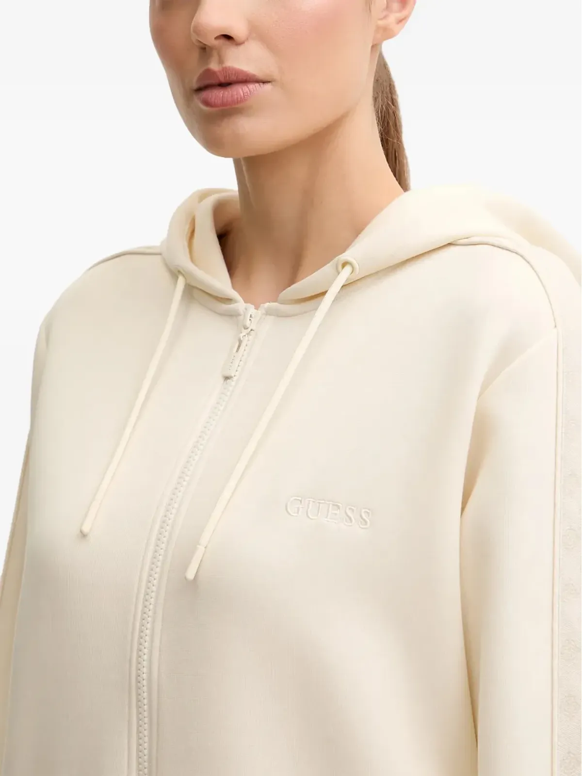 GUESS USA ジップアップフード付きトップス - ニュートラルカラー - 画像5