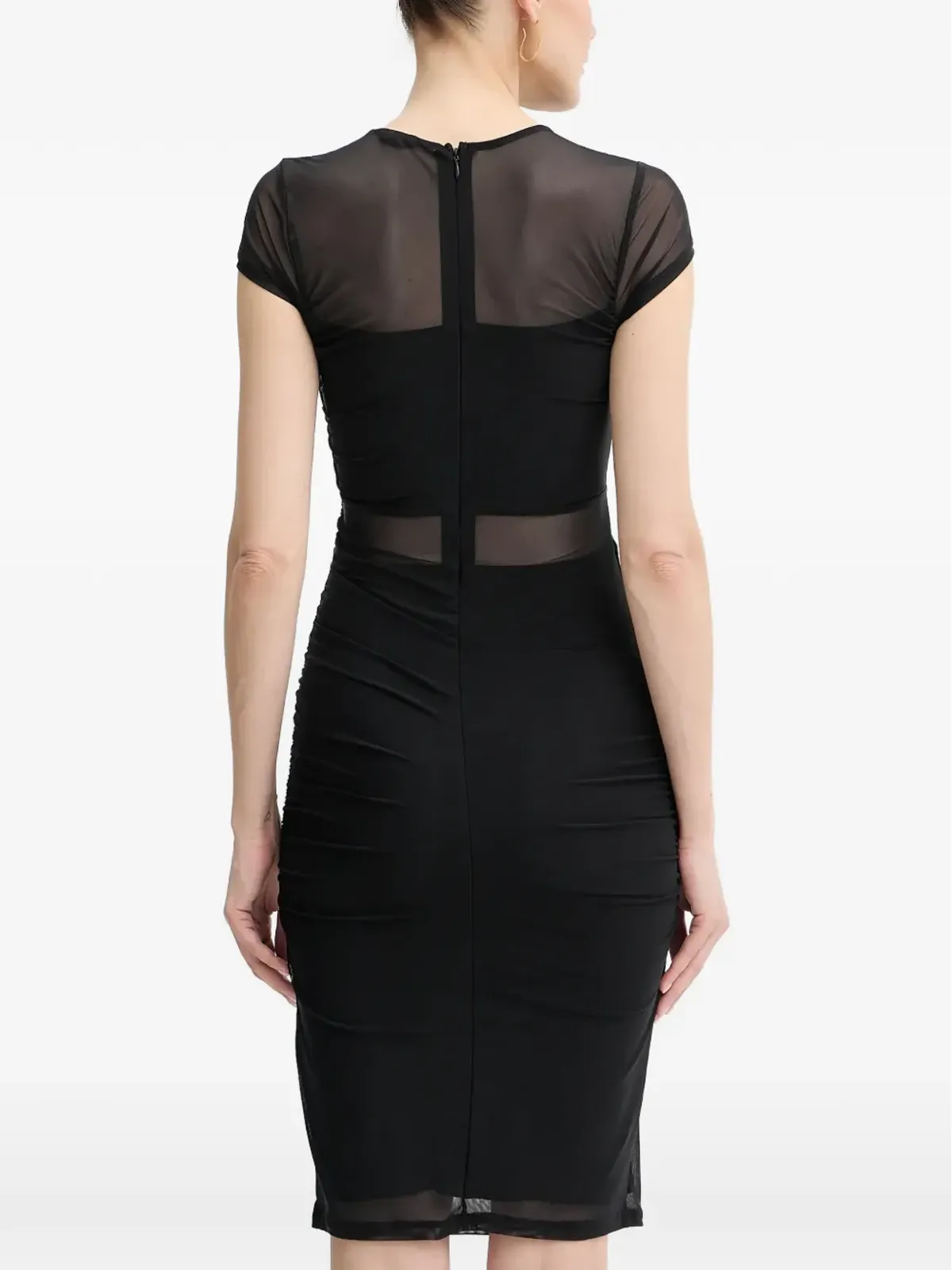 GUESS USA mesh ruched midi dress - Black - 画像3