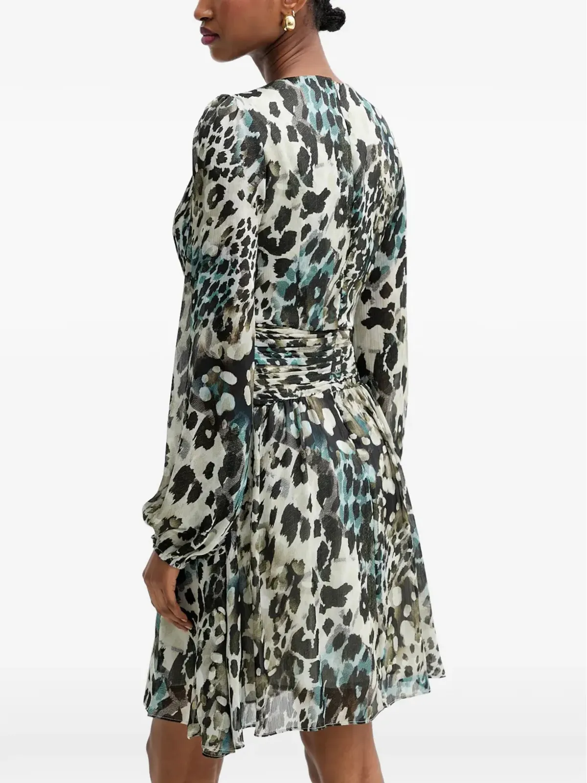 GUESS USA 長袖Vネックミニドレス - 画像3