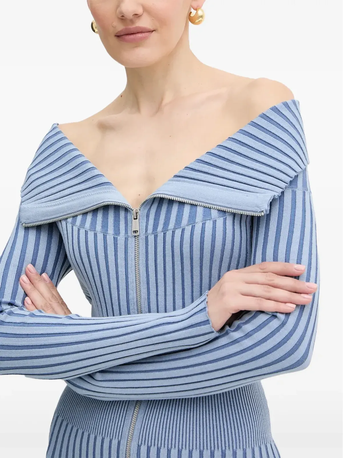 GUESS USA ジップ付きリブ編みミニドレス - 画像4