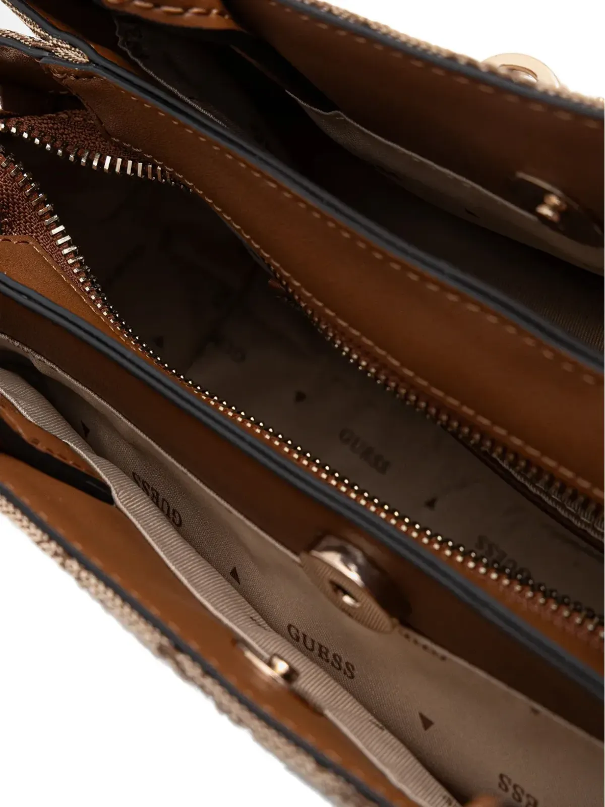 GUESS USA モノグラム・トップハンドル・トートバッグ - 画像5