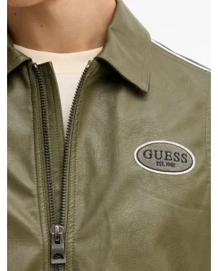 GUESS USA フェイクレザー ジップ付きパネルデザイン ボンバージャケット - グリーン - サムネイル5