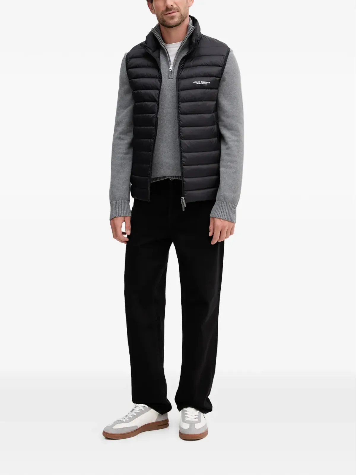 Armani Exchange ジップファスナー付きキルティングジレ - 画像2