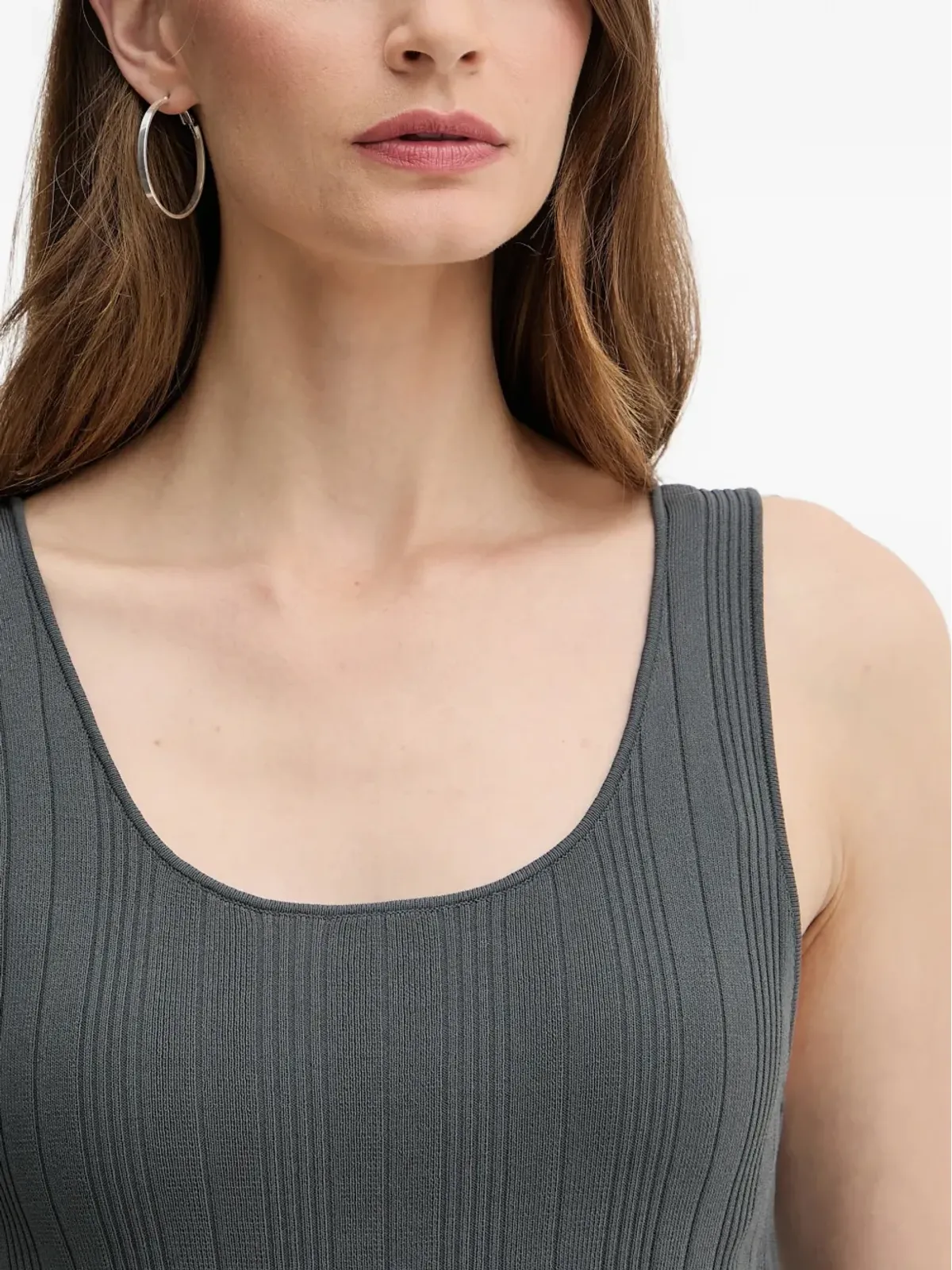 Armani Exchange リブニットトップ - グレー - 画像5
