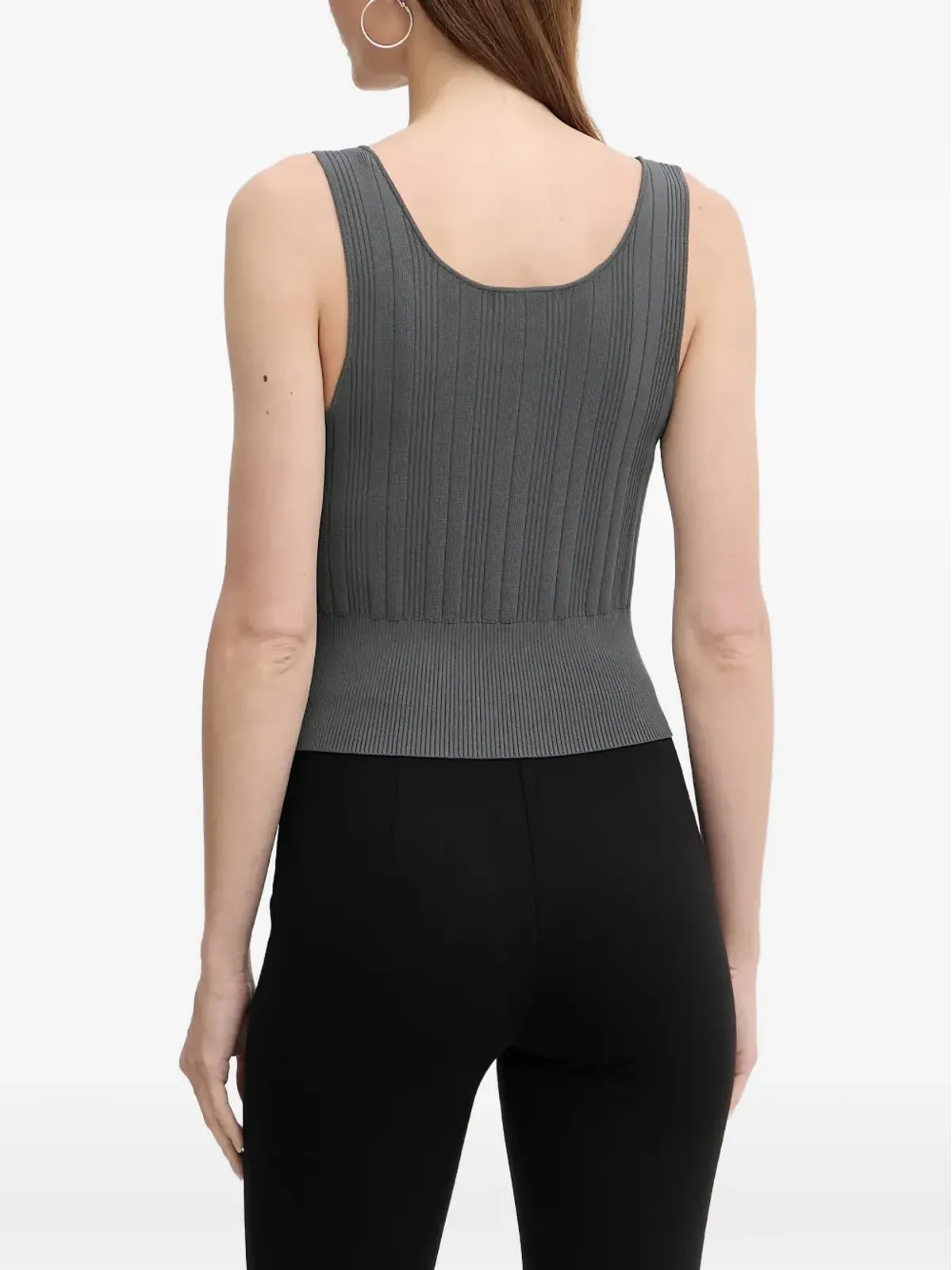Armani Exchange リブニットトップ - グレー - 画像3