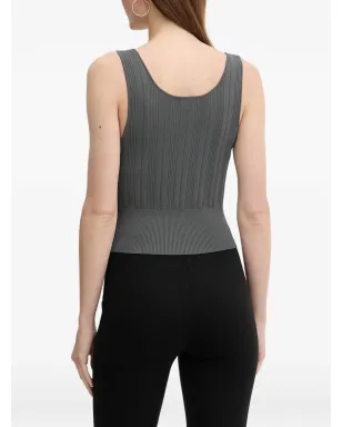 Armani Exchange リブニットトップ - グレー - サムネイル3
