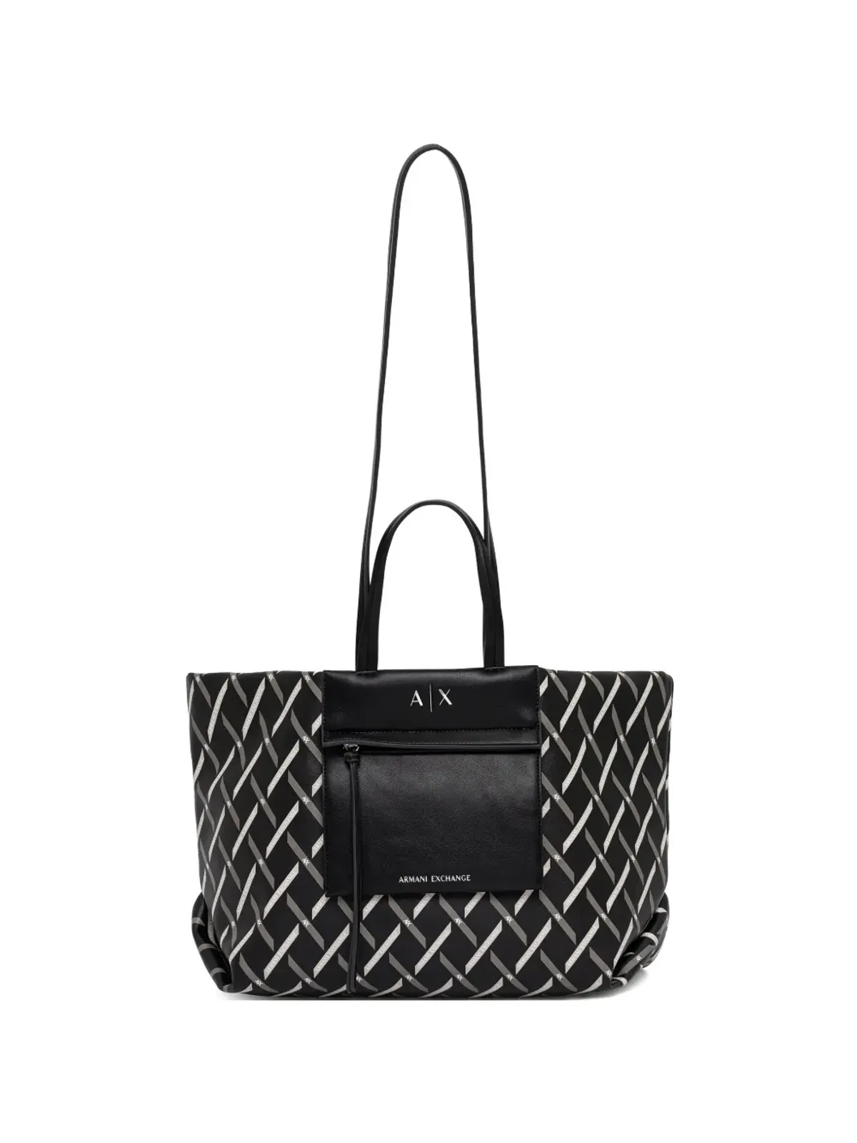 Armani Exchange パターン柄ポケット付きトートバッグ - 画像1