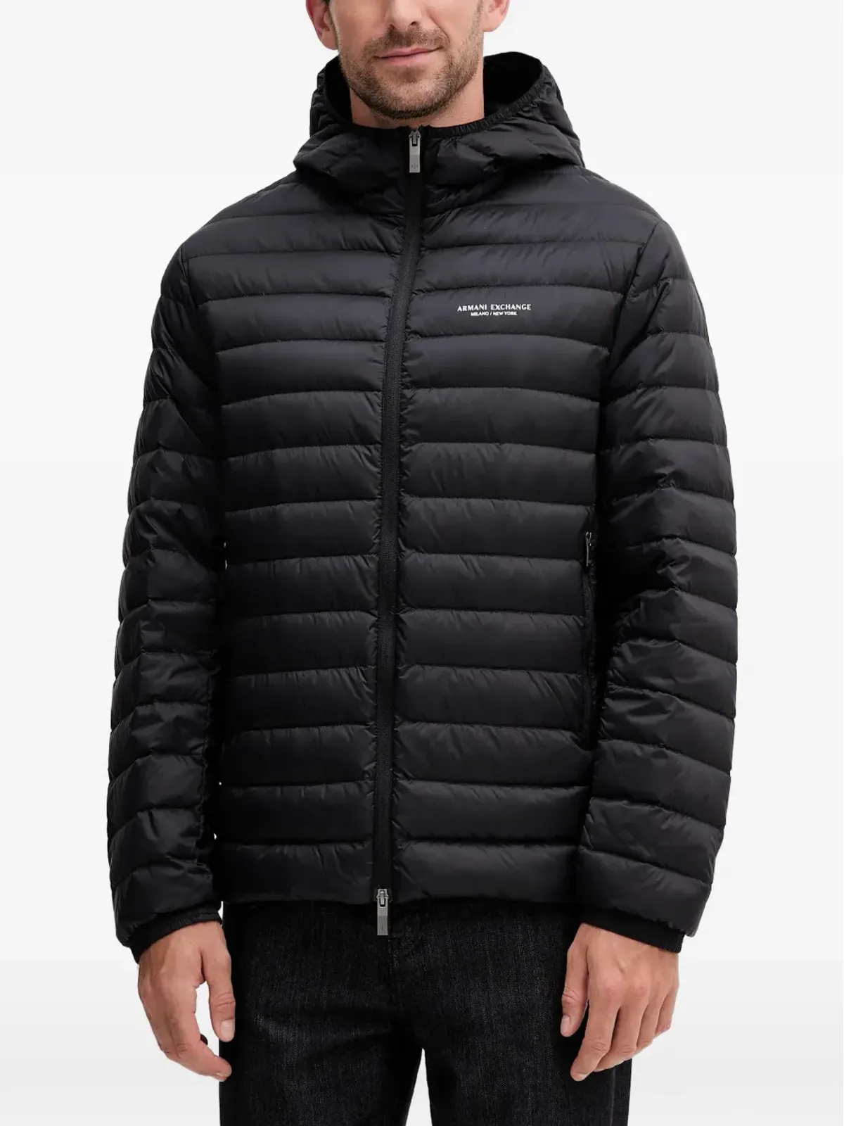 Armani Exchange フード付きキルティングジャケット - 画像1