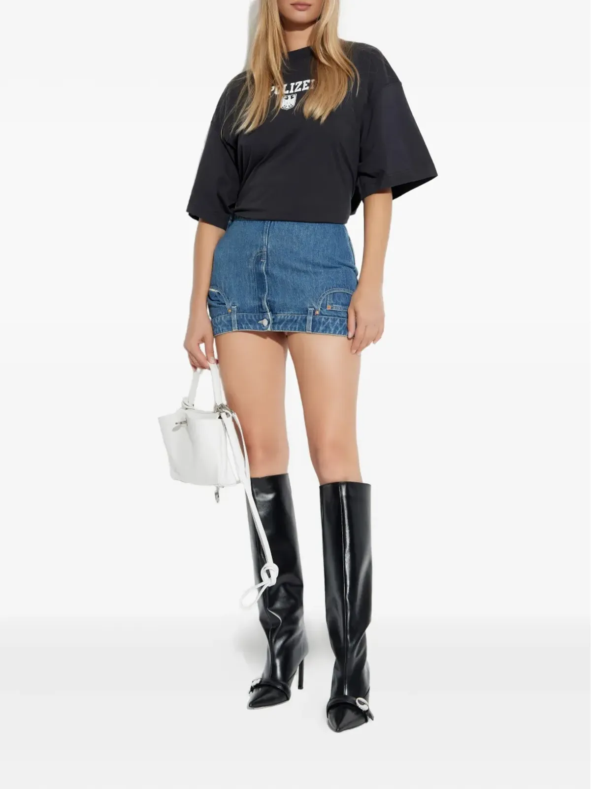 VETEMENTS アップサイドダウンデニムミニスカート - 画像2