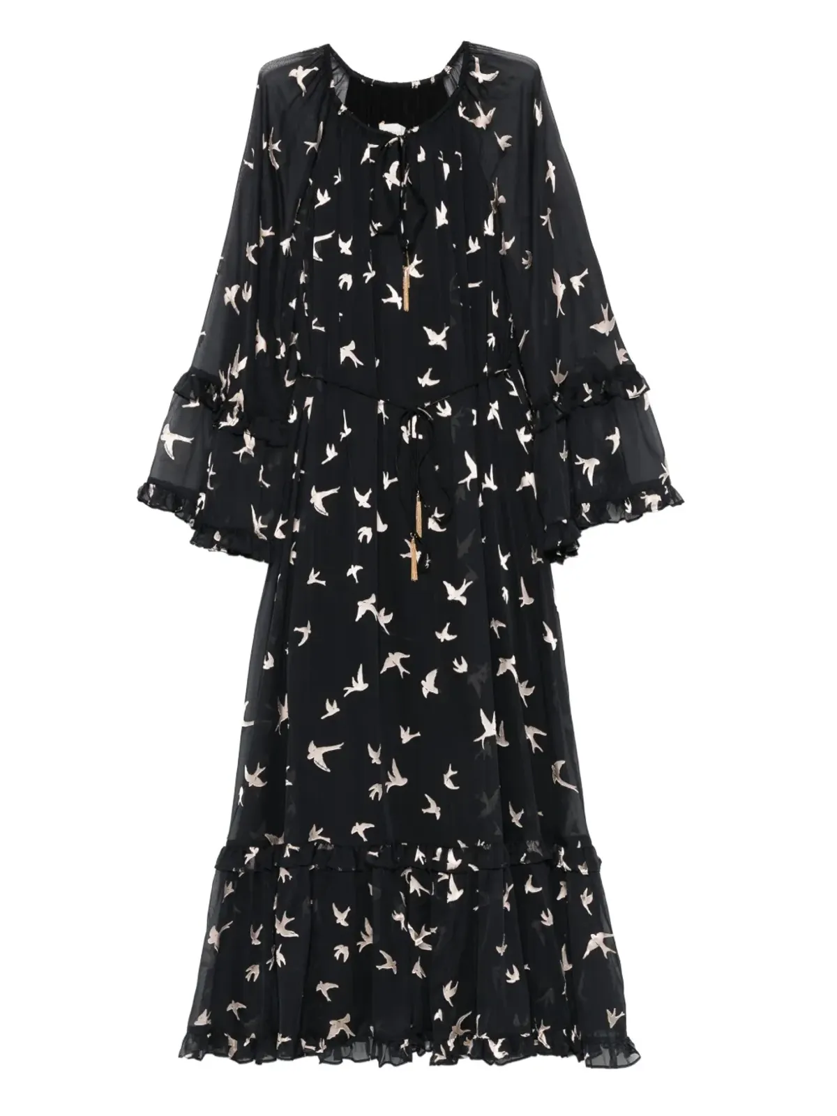 ZIMMERMANN 鳥柄プリントのフリルドレス - 画像1