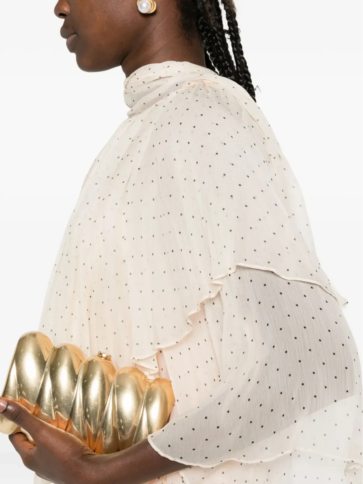 ZIMMERMANN プリーツ入りポルカドット ブラウス - 画像5