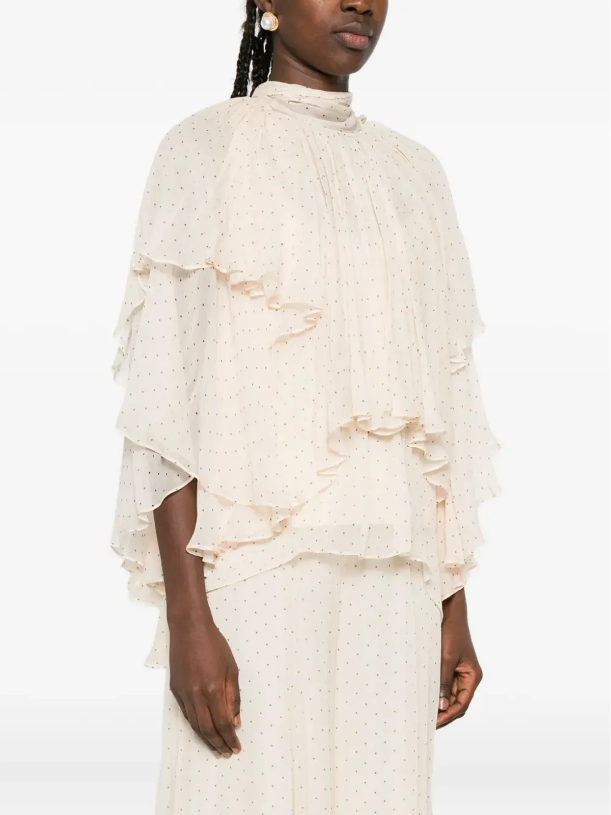 ZIMMERMANN プリーツ入りポルカドット ブラウス - 画像3
