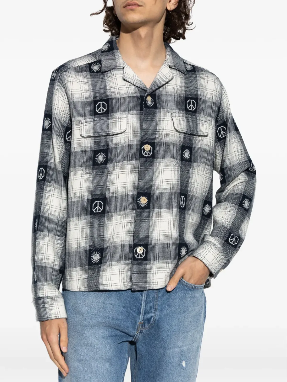 AllSaints ピースシンボル チェックシャツ - 画像3