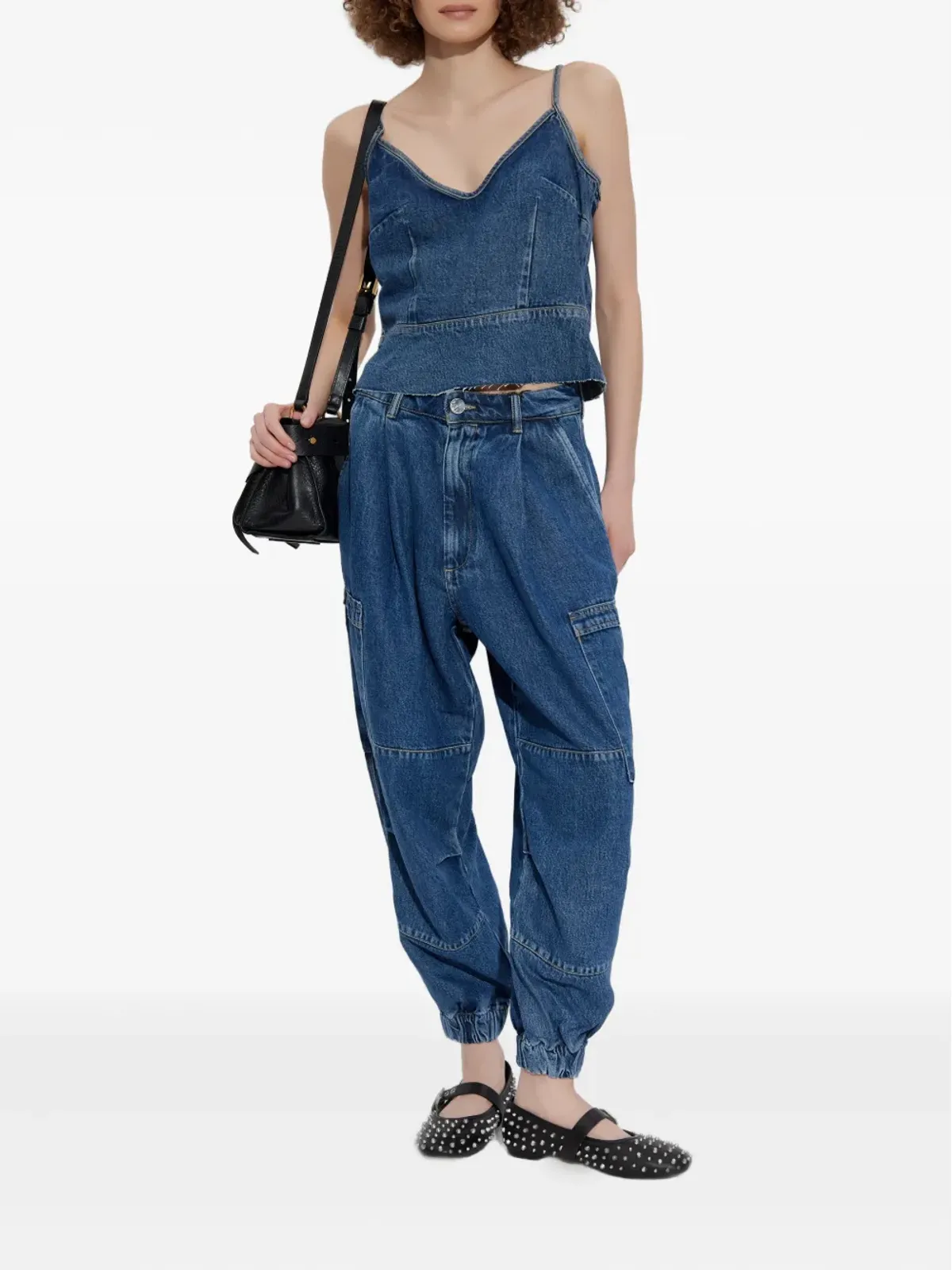 AllSaints スパゲッティストラップ デニムトップ - 画像2