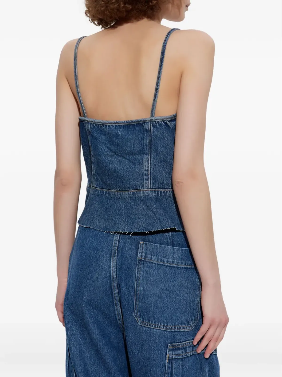 AllSaints スパゲッティストラップ デニムトップ - 画像4