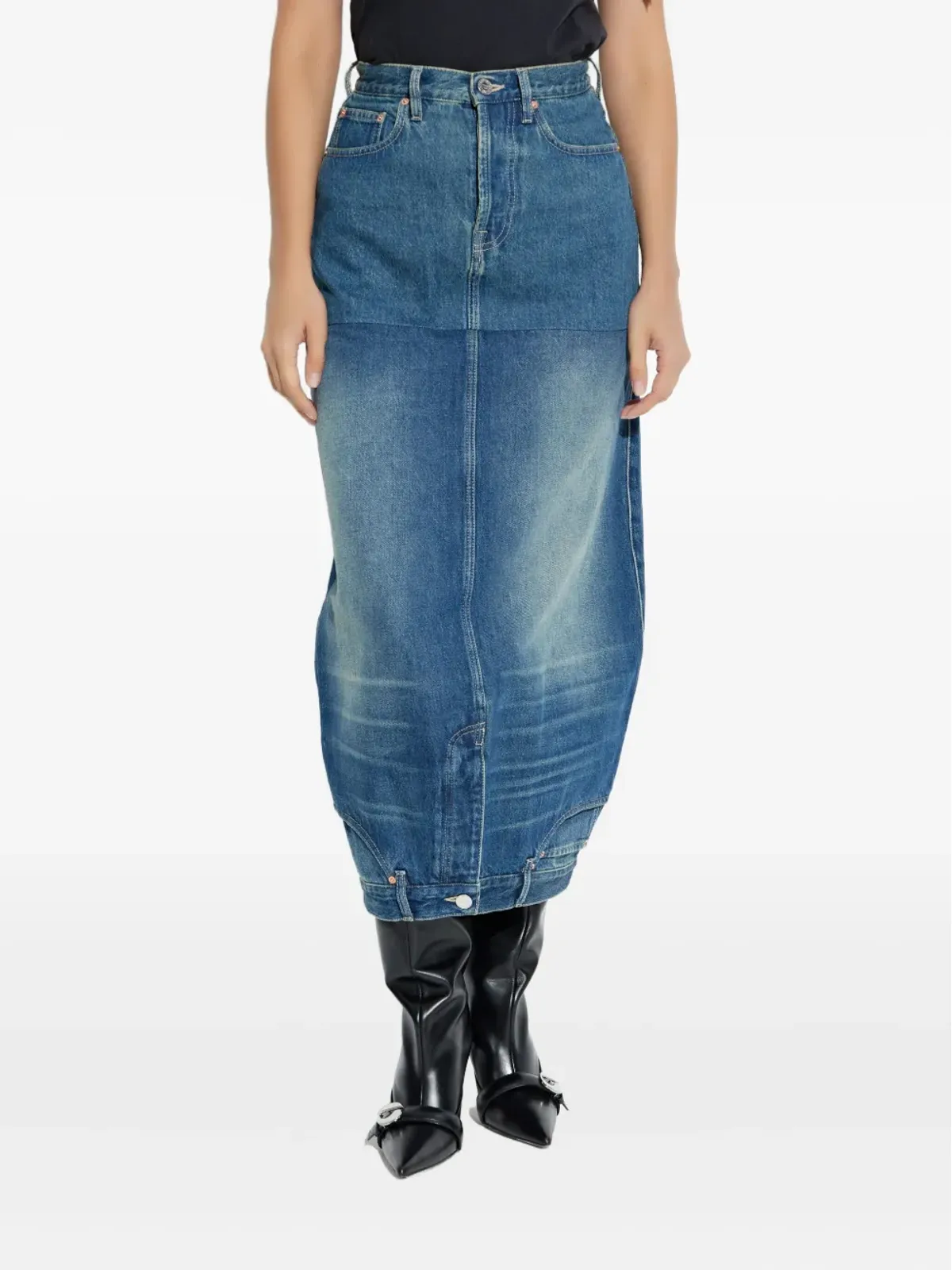 VETEMENTS 逆さデニムミディスカート - 画像3