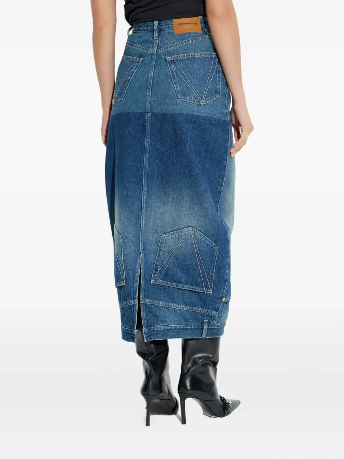 VETEMENTS 逆さデニムミディスカート - 画像4