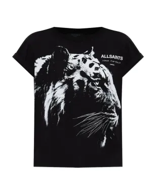 AllSaints タイガープリント コットン Tシャツ - ブラック - サムネイル1