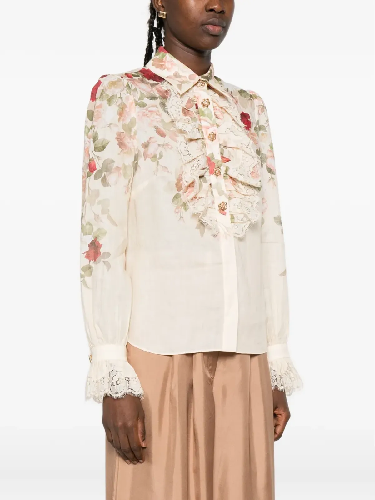 ZIMMERMANN 花柄レーストリムシャツ - 画像3