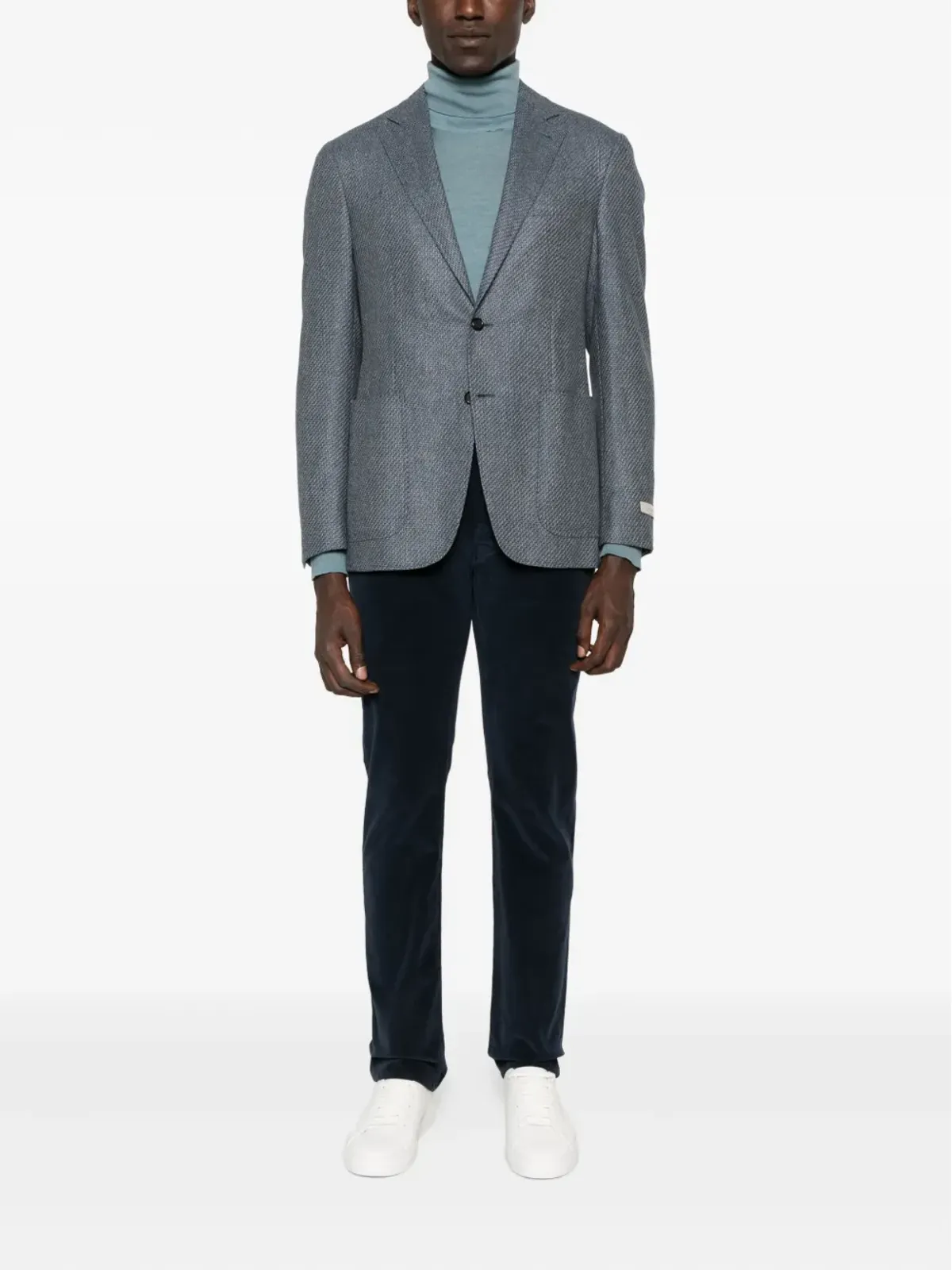 Canali テクスチャード ウール ブレザー - ブルー - 画像2
