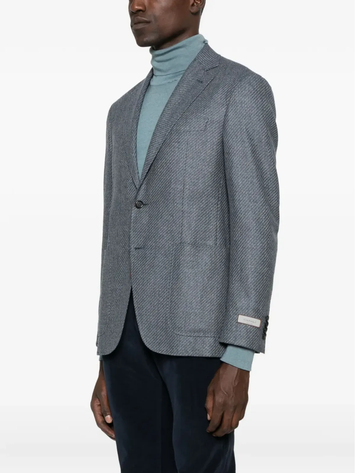 Canali テクスチャード ウール ブレザー - ブルー - 画像3