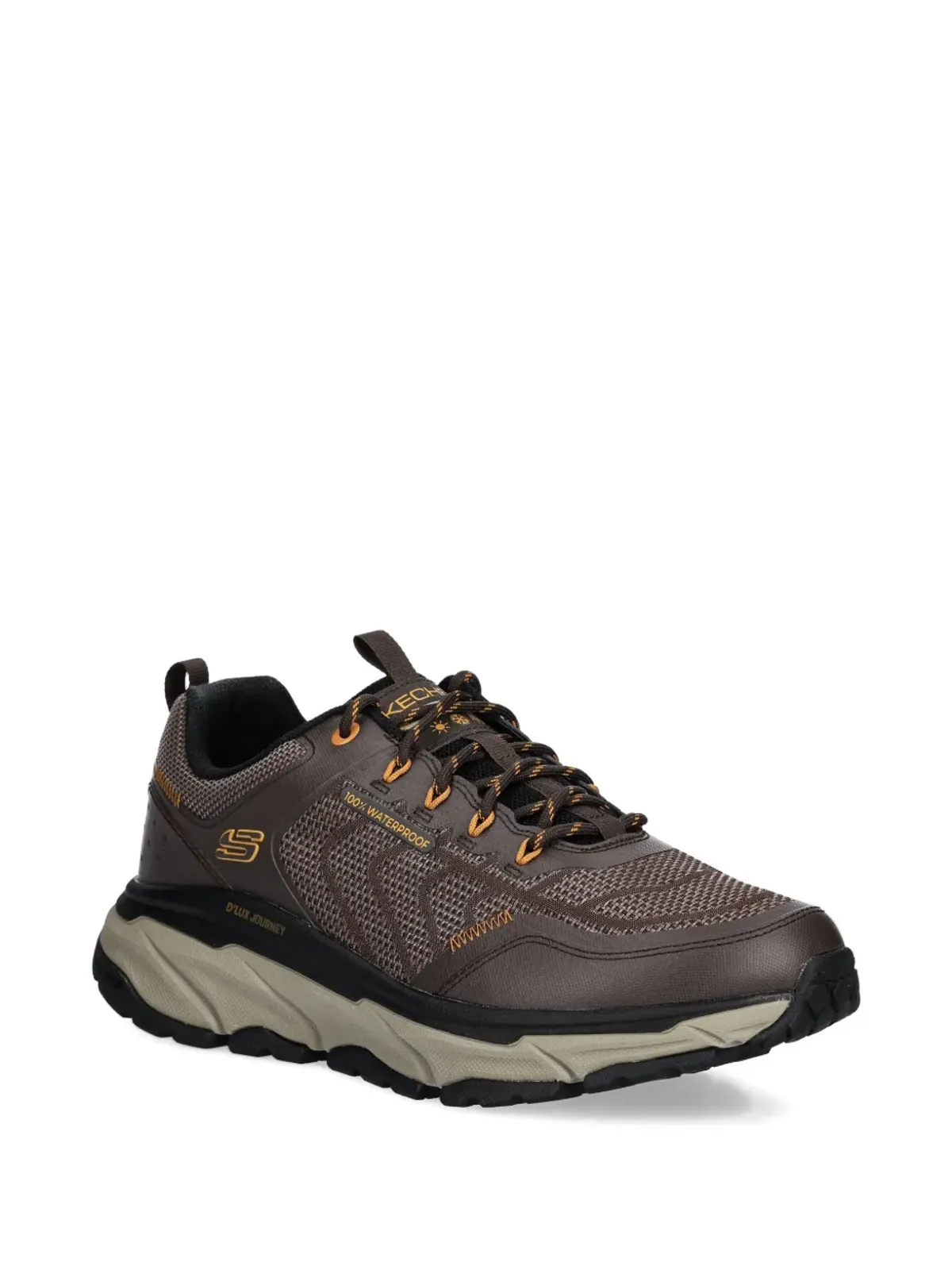 Skechers 防水 レースアップ スニーカー ブラウン - 画像2