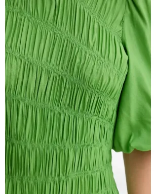 NEVER FULLY DRESSED shirred puff-sleeve maxi dress - Green - サムネイル5