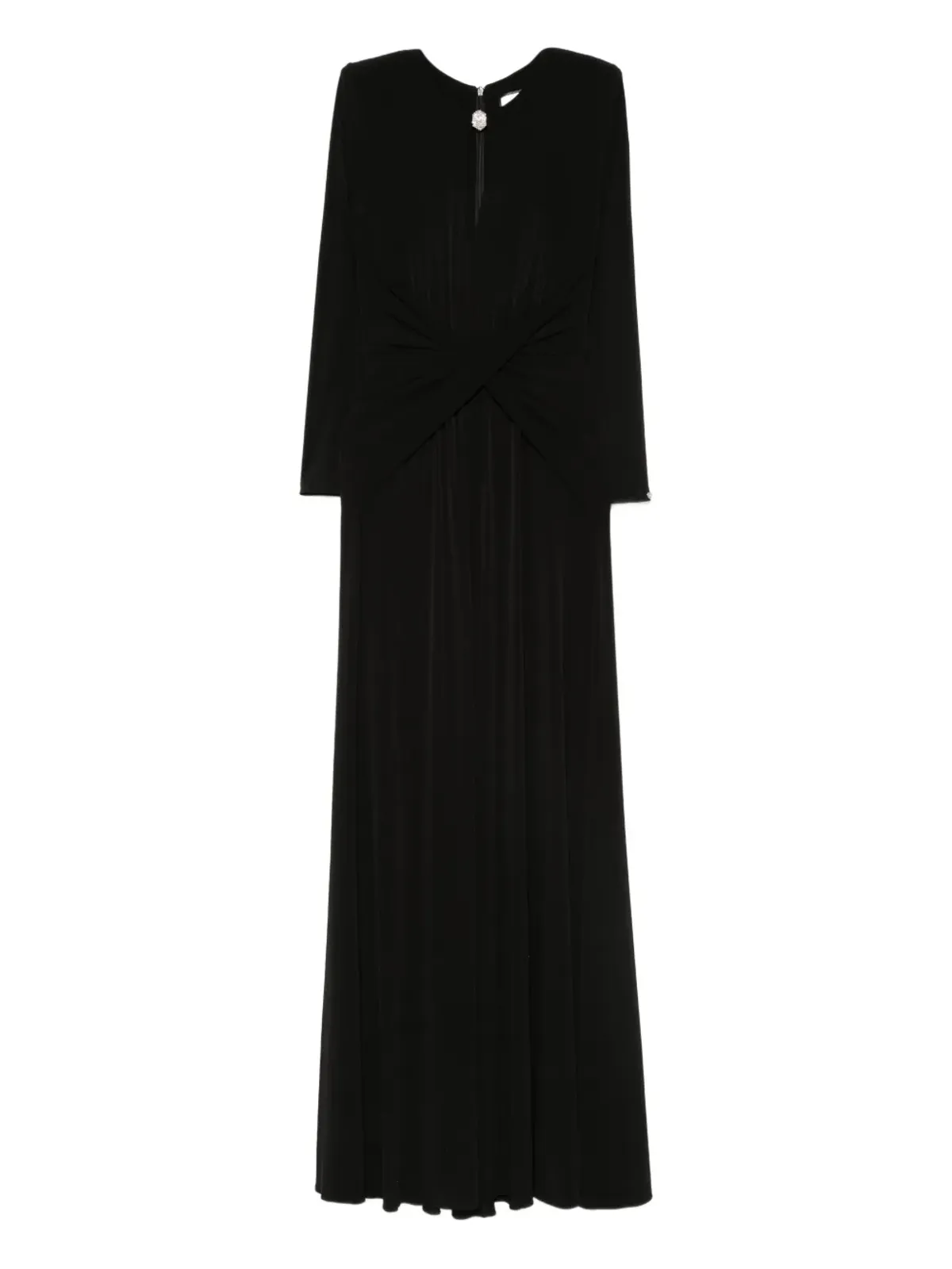 NISSA twist-front maxi dress - Black - 画像1
