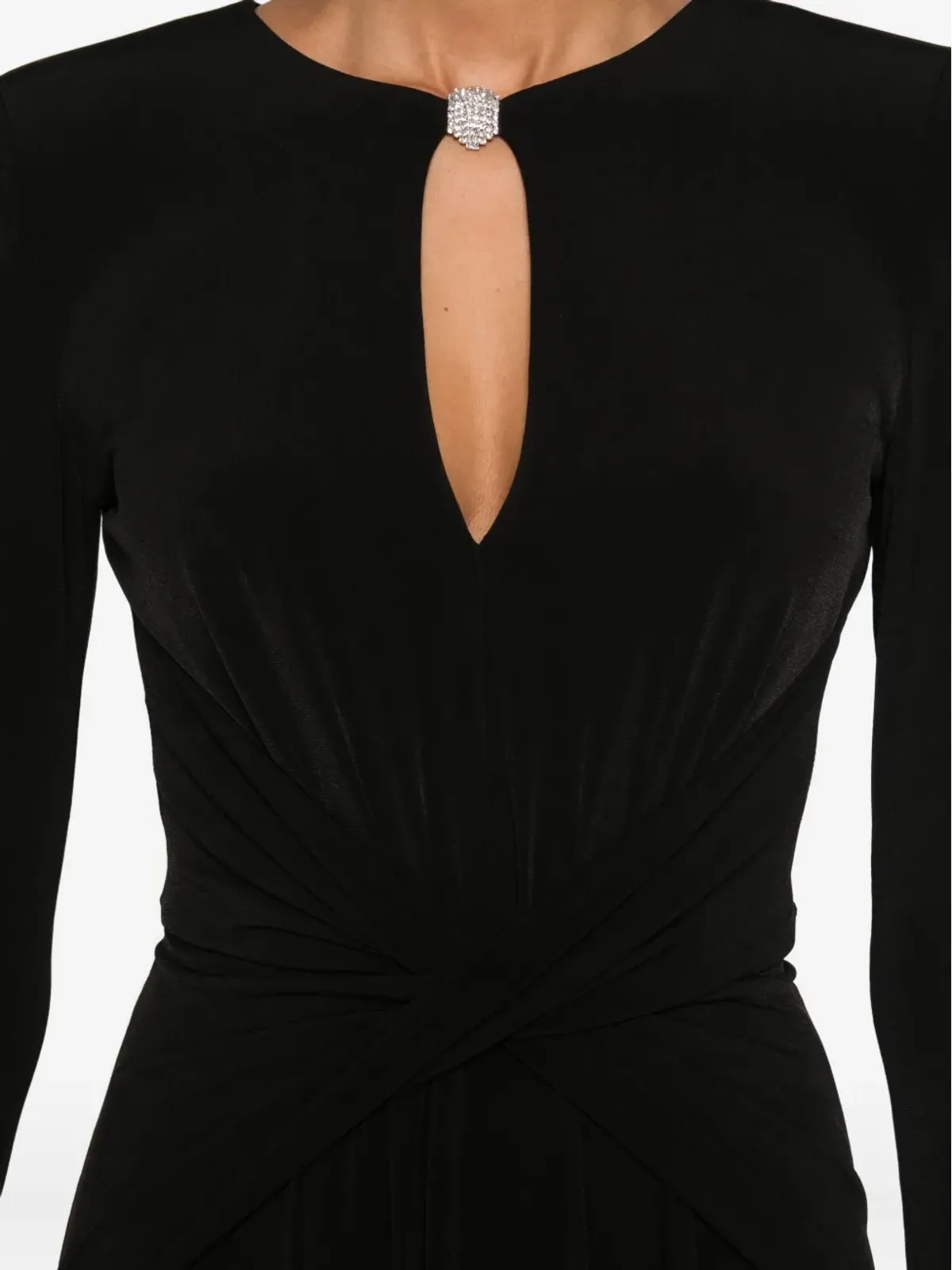 NISSA twist-front maxi dress - Black - 画像5