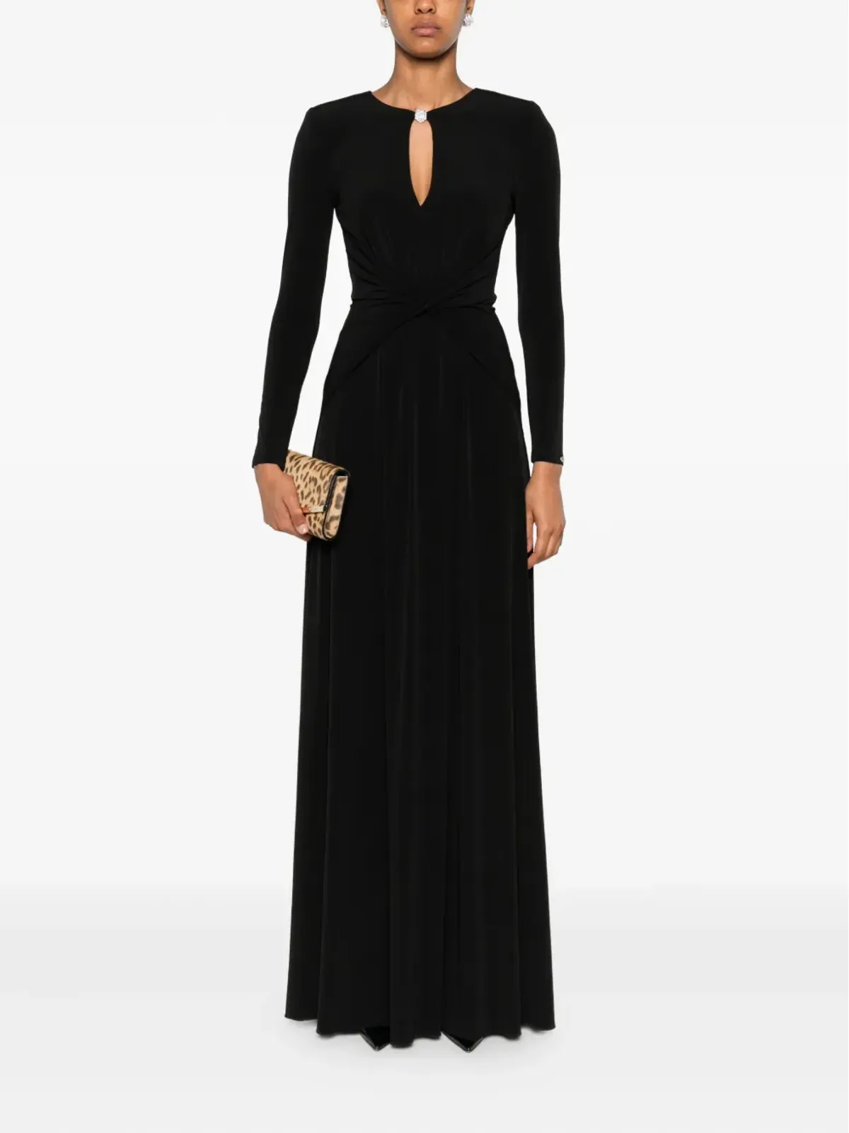 NISSA twist-front maxi dress - Black - 画像2