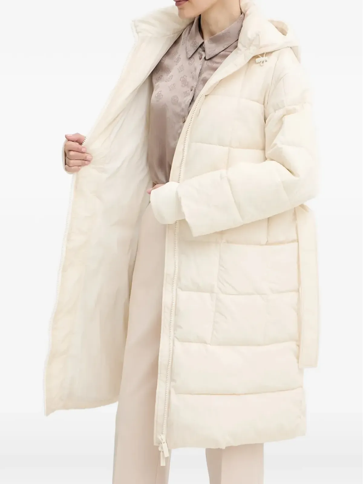 Armani Exchange フード付きベルトコート - 画像3