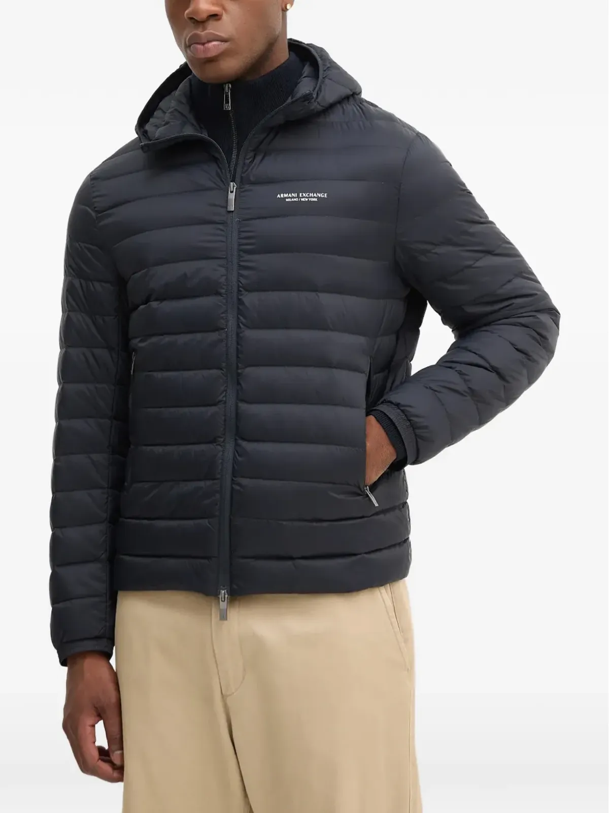Armani Exchange フード付きパディッドジャケット - 画像1