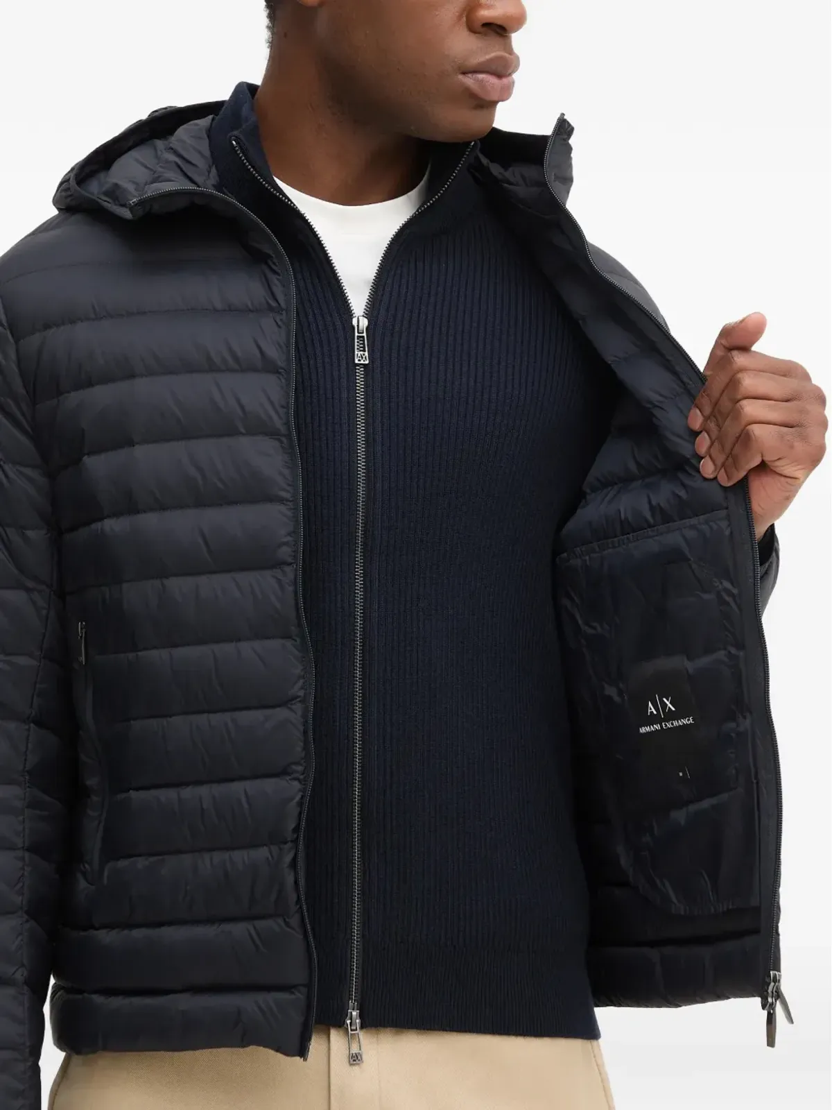 Armani Exchange フード付きパディッドジャケット - 画像5