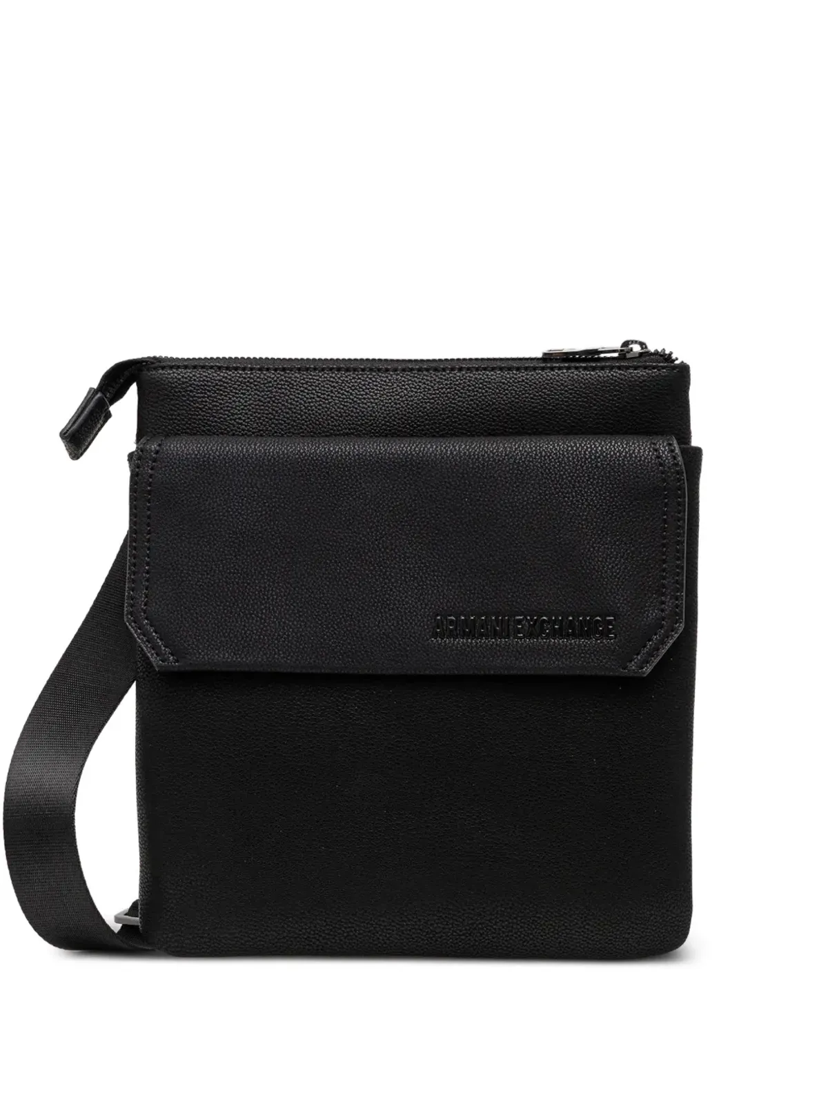 Armani Exchange ロゴディテール ポケット メッセンジャーバッグ ブラック - 画像1
