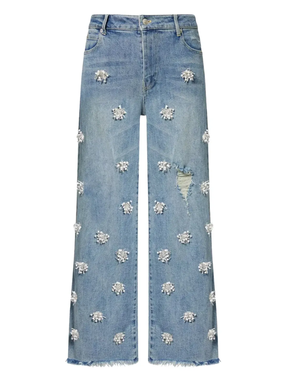 Simkhai Jude ビーズ装飾のほつれ加工デニムジーンズ - ブルー - 画像1