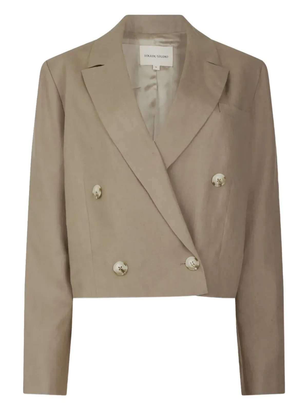Loulou Chagos double-breasted linen blazer - Brown - 画像1