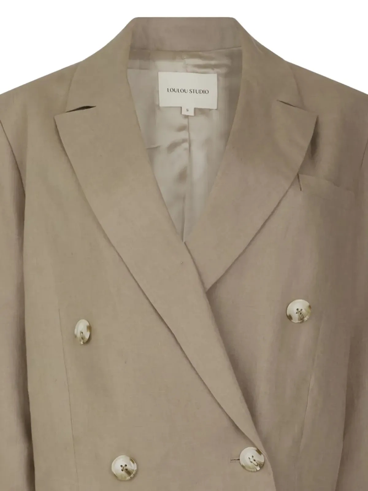Loulou Chagos double-breasted linen blazer - Brown - 画像2