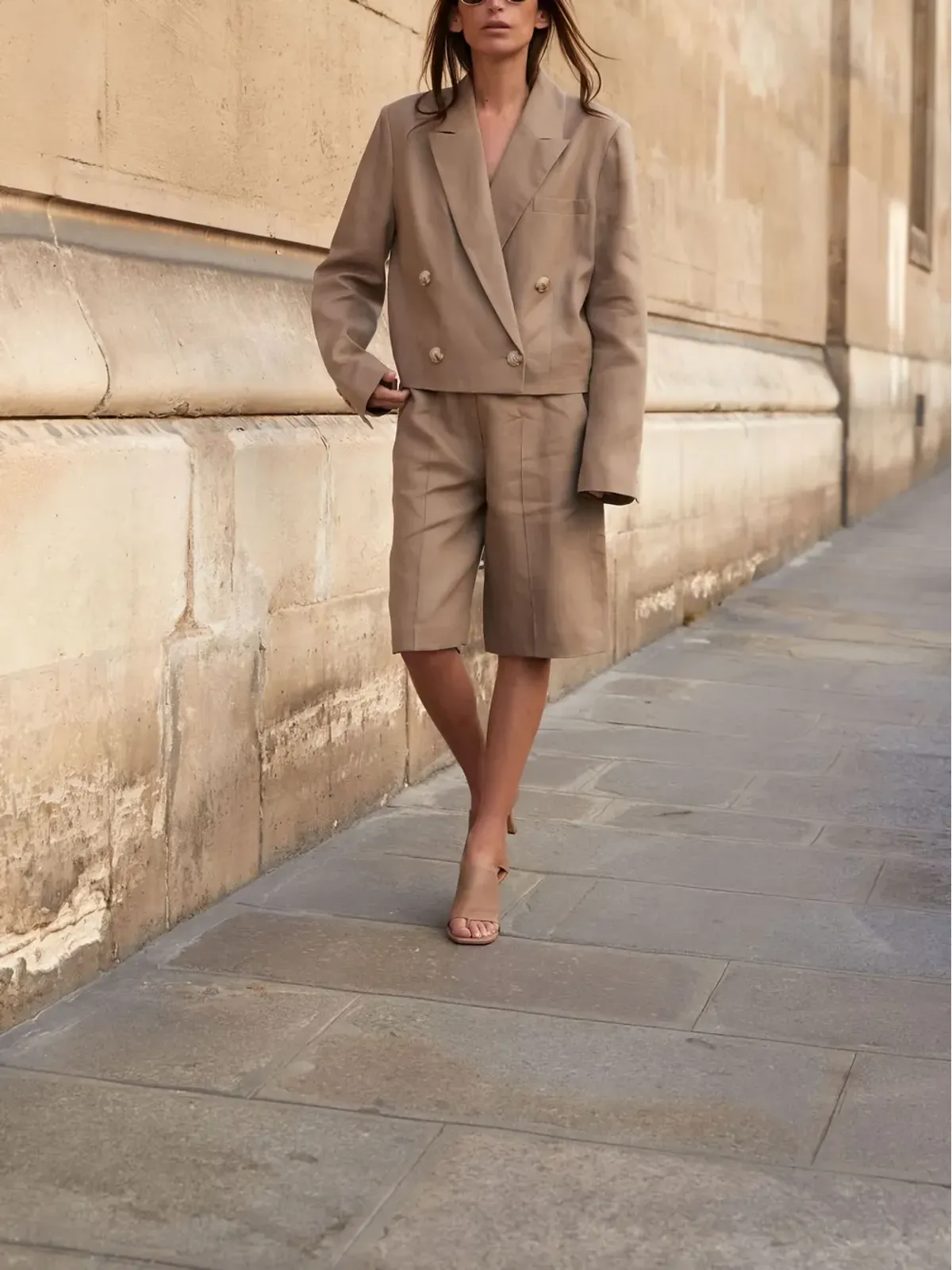 Loulou Chagos double-breasted linen blazer - Brown - 画像3