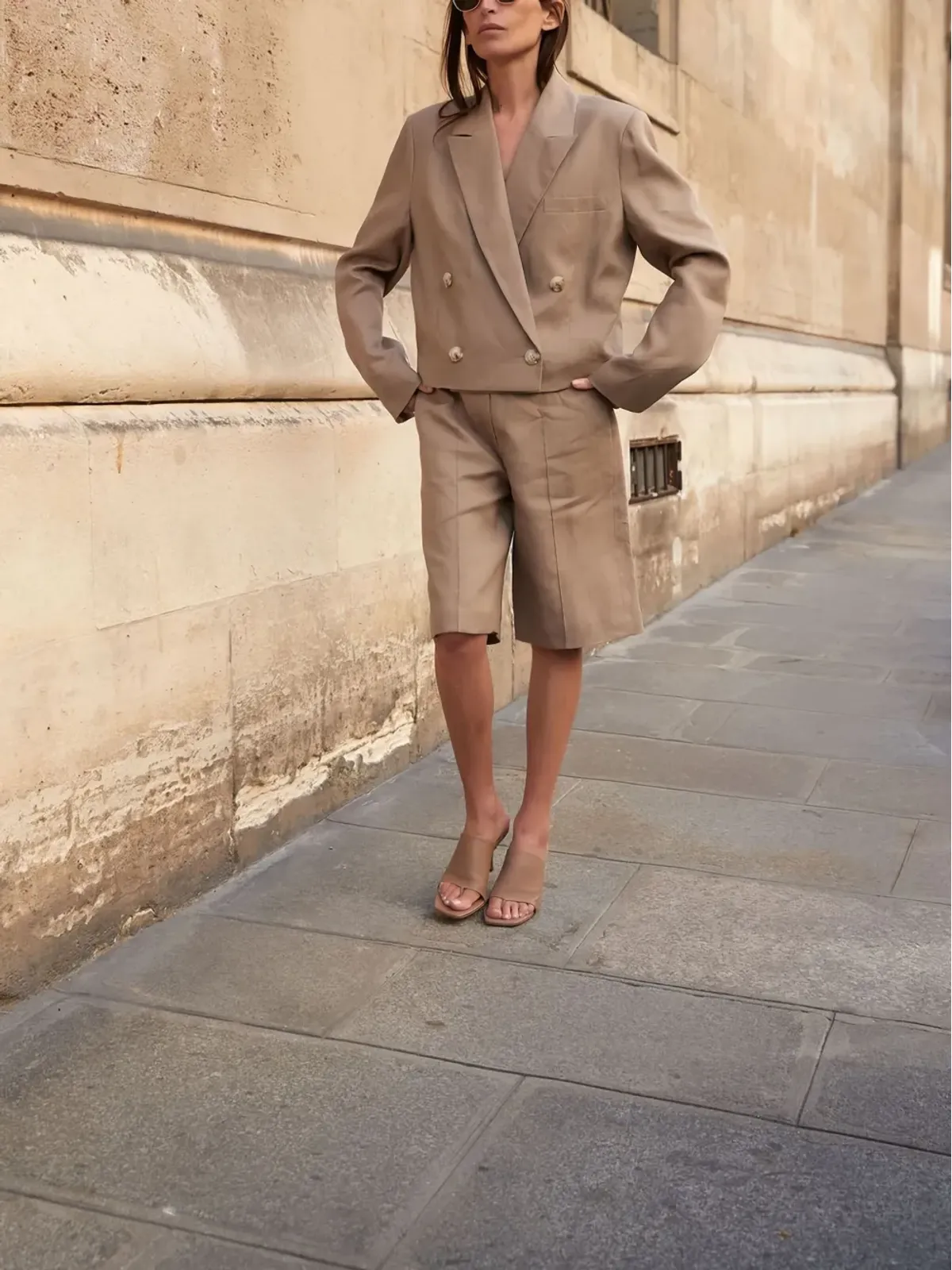 Loulou Chagos double-breasted linen blazer - Brown - 画像4